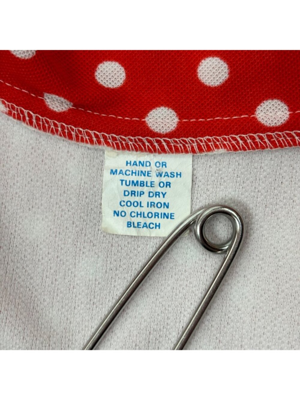 Vintage 70s Polka Dot Dress Women's Large Red White Front Zip Up Mini Minnie Bab - Picture 10 of 11
